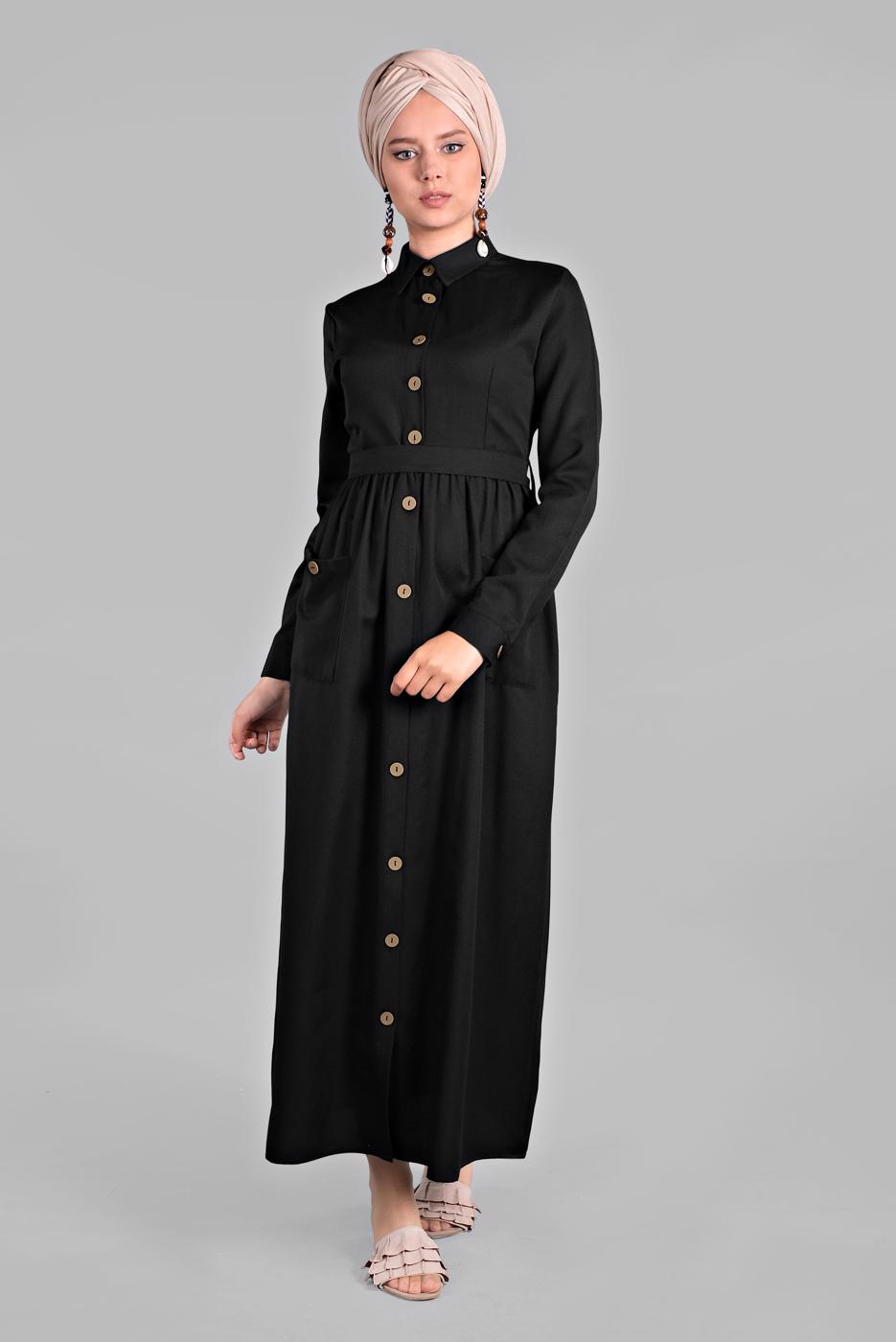 Vêtements hijab NOIR Robe T 6902 