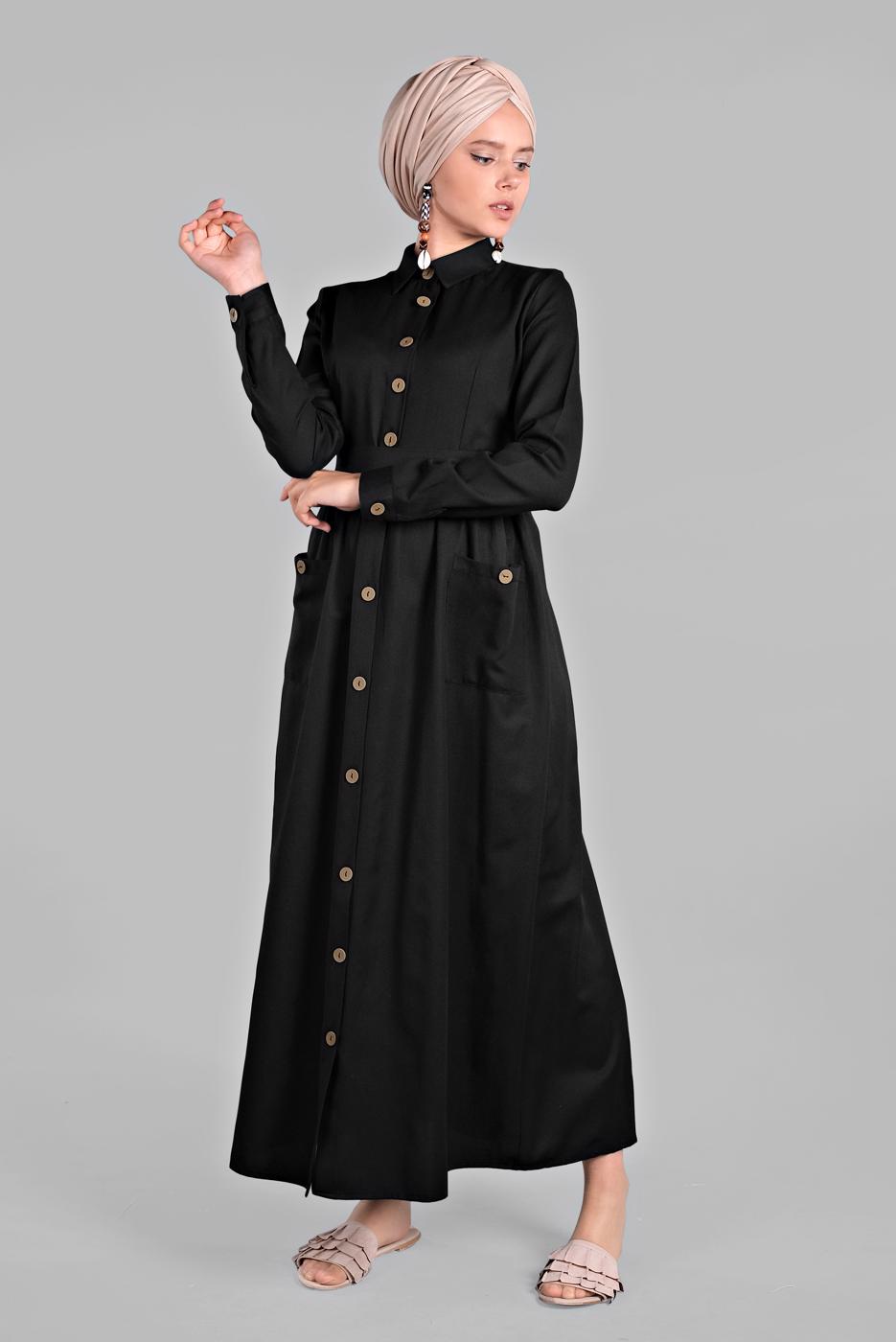 Vêtements hijab NOIR Robe T 6902 