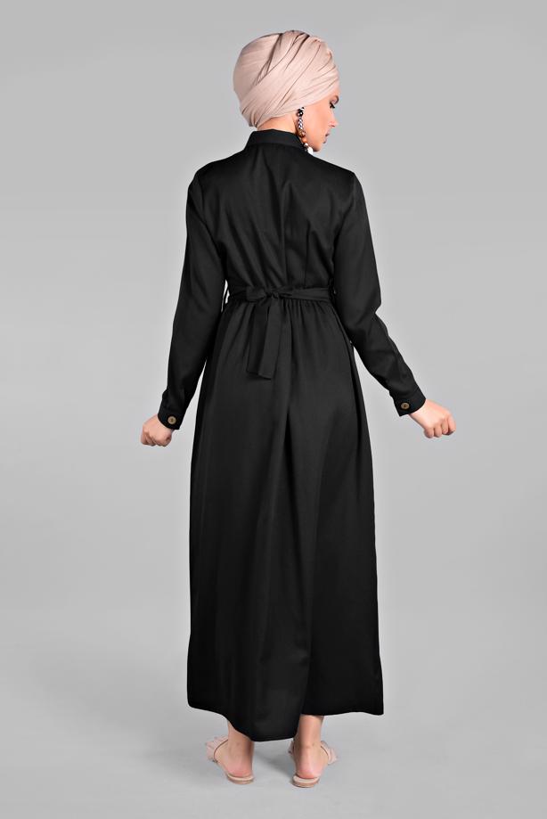 Vêtements hijab  Buttoned Pocket Dress T 6902 - TRENDTESETTÜR