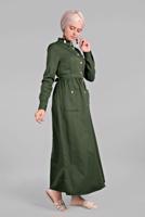 Vêtements hijab KAKI Robe T 6902 