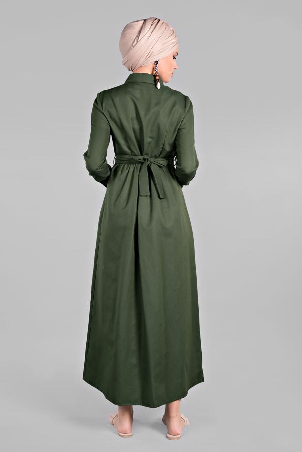 Vêtements hijab  Buttoned Pocket Dress T 6902 - TRENDTESETTÜR