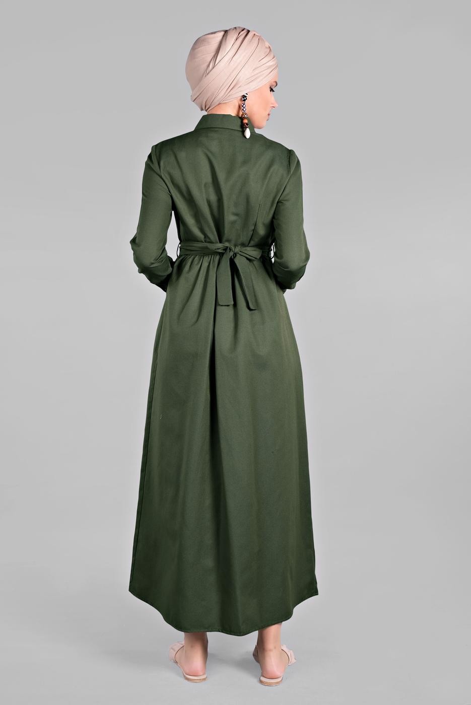 Vêtements hijab KAKI Robe T 6902 