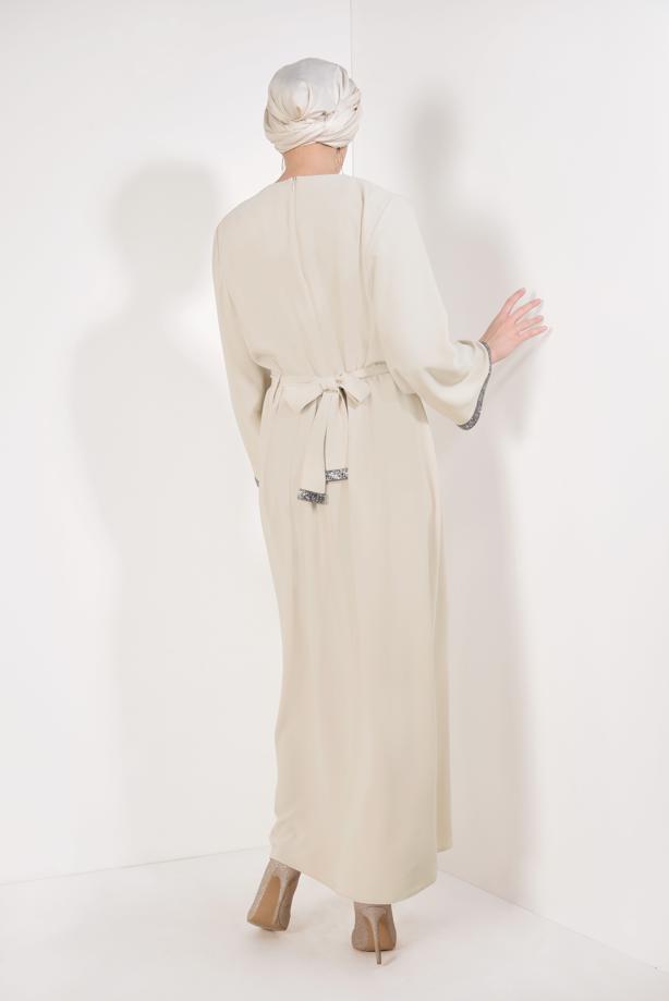 Vêtements hijab  Silvery Detailed Tie Waist Dress T 7692  - TRENDTESETTÜR