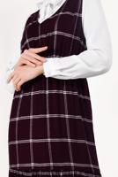 Tesettür giyim MÜRDÜM İKİLİ EKOSE ELBİSE T 8426