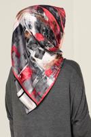 Tesettür giyim SİYAH T 11417-1 ALVİNA DESENLİ EŞARP