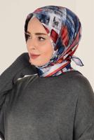 Tesettür giyim LACİVERT T 11417-1 ALVİNA DESENLİ EŞARP