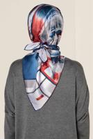 Tesettür giyim LACİVERT T 11417-1 ALVİNA DESENLİ EŞARP