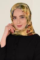 Tesettür giyim KAHVE T 11417-1 ALVİNA DESENLİ EŞARP