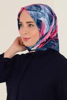 Tesettür giyim LACİVERT T 11417-1 ALVİNA DESENLİ EŞARP