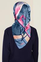 Tesettür giyim LACİVERT T 11417-1 ALVİNA DESENLİ EŞARP