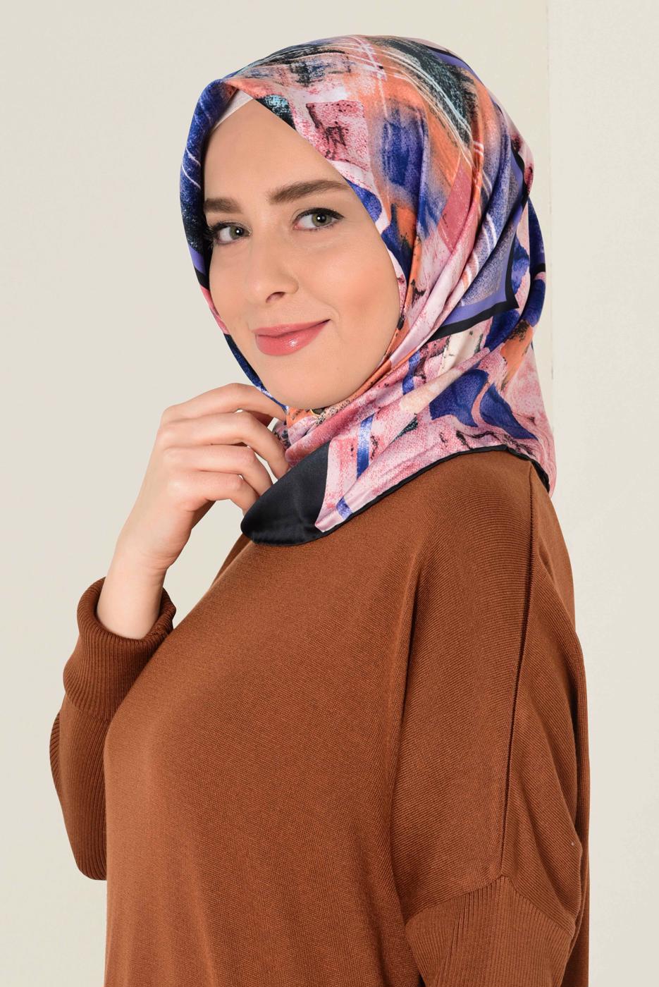 Tesettür giyim MOR T 11417-1 ALVİNA DESENLİ EŞARP