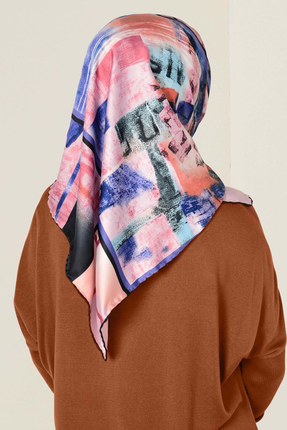 Tesettür giyim MOR T 11417-1 ALVİNA DESENLİ EŞARP