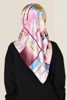 Tesettür giyim GRİ T 11417-1 ALVİNA DESENLİ EŞARP