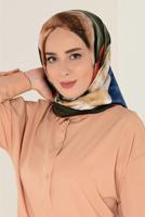 Tesettür giyim LACİVERT T 11418-1 ALVİNA DESENLİ EŞARP