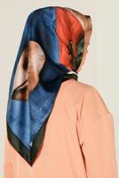 Tesettür giyim LACİVERT T 11418-1 ALVİNA DESENLİ EŞARP