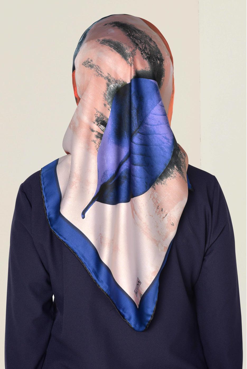 Tesettür giyim VİZON T 11418-1 ALVİNA DESENLİ EŞARP