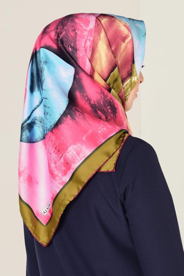 Hijab clothing FUCHSIA T 11418-1 ALVİNA DESENLİ EŞARP - TRENDTESETTÜR