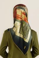 Tesettür giyim HAKİ ALVİNA DESENLİ EŞARP 12164-1