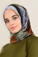 Tesettür giyim SİYAH ALVİNA DESENLİ EŞARP 12164-1