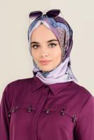 Tesettür giyim PEMBE ALVİNA DESENLİ EŞARP 12164-1
