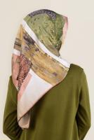 Tesettür giyim PEMBE ALVİNA DESENLİ EŞARP 12164-1