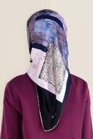 Tesettür giyim MOR ALVİNA DESENLİ EŞARP 12164-1