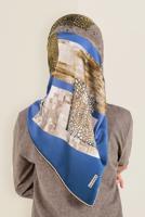 Tesettür giyim LACİVERT ALVİNA DESENLİ EŞARP 12164-1