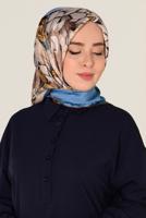 Tesettür giyim LACİVERT T 12165-1 ALVİNA DESENLİ EŞARP