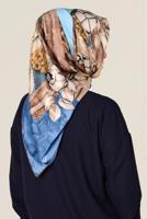 Tesettür giyim LACİVERT T 12165-1 ALVİNA DESENLİ EŞARP