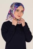 Tesettür giyim PUDRA T 12165-1 ALVİNA DESENLİ EŞARP