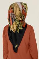 Tesettür giyim SİYAH T 12165-1 ALVİNA DESENLİ EŞARP