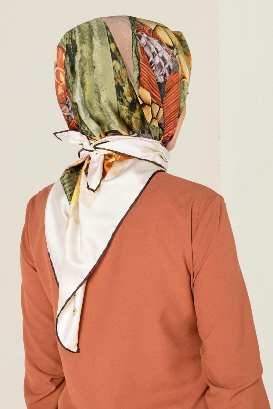 Tesettür giyim GRİ T 12165-1 ALVİNA DESENLİ EŞARP