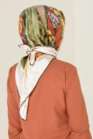 Tesettür giyim GRİ T 12165-1 ALVİNA DESENLİ EŞARP