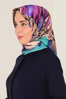 Tesettür giyim LACİVERT T 12165-1 ALVİNA DESENLİ EŞARP