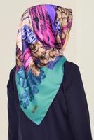 Tesettür giyim LACİVERT T 12165-1 ALVİNA DESENLİ EŞARP