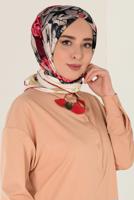 Tesettür giyim BORDO T 12165-1 ALVİNA DESENLİ EŞARP