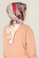 Tesettür giyim BORDO T 12165-1 ALVİNA DESENLİ EŞARP