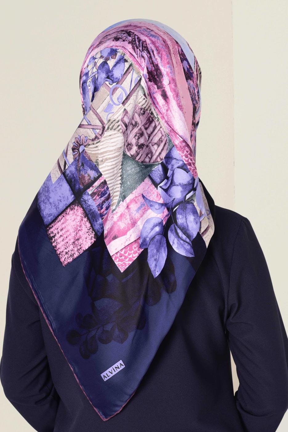 Tesettür giyim MOR T 12165-1 ALVİNA DESENLİ EŞARP