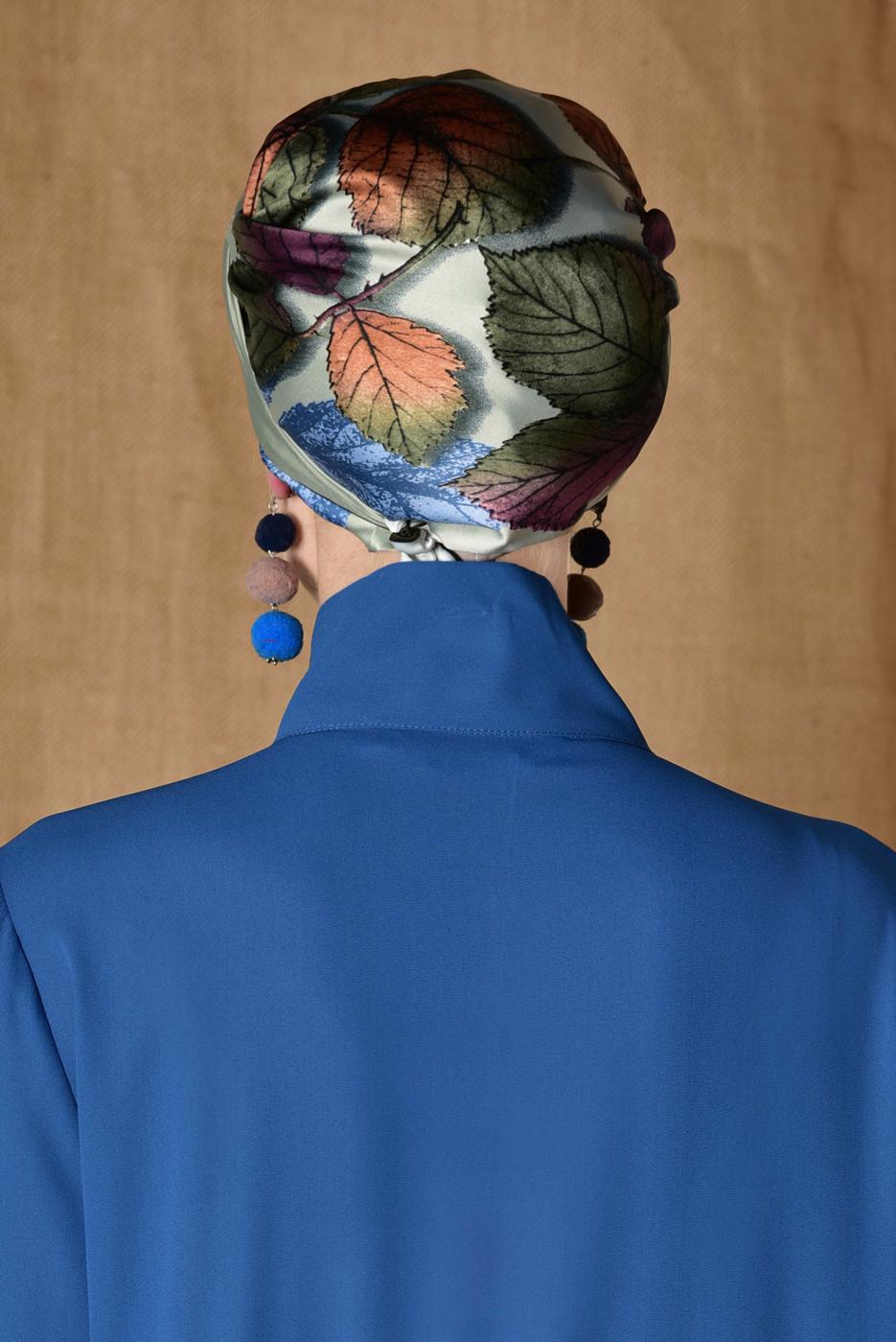 Tesettür giyim YEŞİL T 12167-1 ALVİNA DESENLİ EŞARP