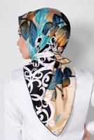 Tesettür giyim ALTIN T 12167-1 ALVİNA DESENLİ EŞARP