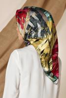 Tesettür giyim SİYAH ALVİNA DESENLİ EŞARP 12168-1 