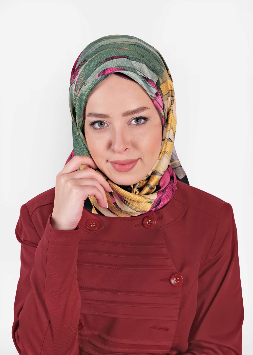 Tesettür giyim SİYAH ALVİNA DESENLİ EŞARP 12168-1 