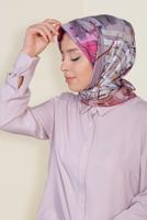 Tesettür giyim PEMBE ALVİNA DESENLİ EŞARP 12168-1 