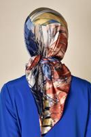 Tesettür giyim LACİVERT ALVİNA DESENLİ EŞARP 12168-1 