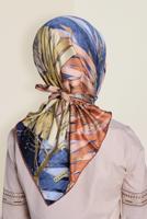 Tesettür giyim LACİVERT ALVİNA DESENLİ EŞARP 12168-1 