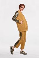 Tesettür giyim TABA KOLLARI PAYET DETAYLI EŞOFMAN TAKIMI 44291