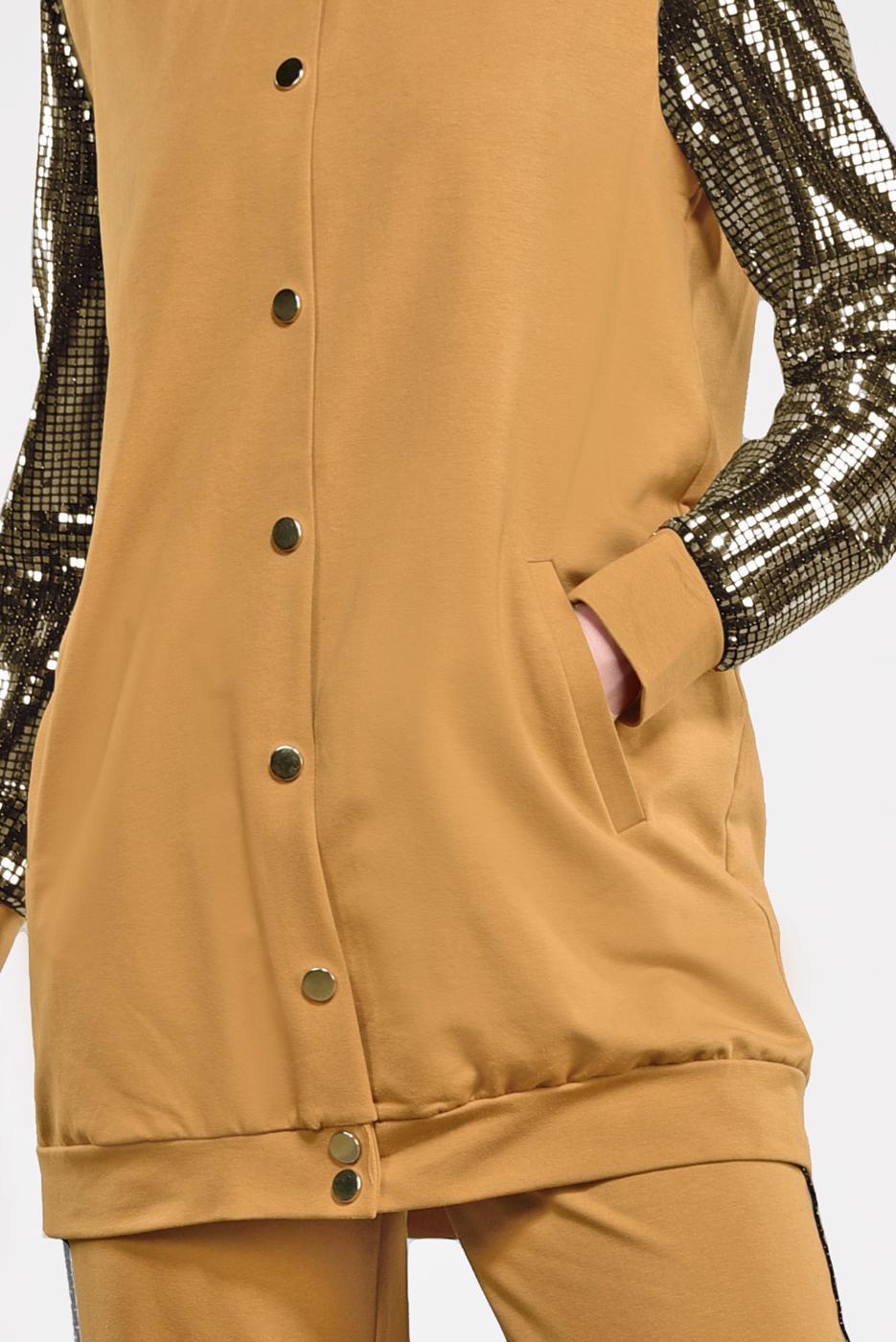 Tesettür giyim TABA KOLLARI PAYET DETAYLI EŞOFMAN TAKIMI 44291