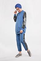 Tesettür giyim LACİVERT KOLLARI PAYET DETAYLI EŞOFMAN TAKIMI 44291