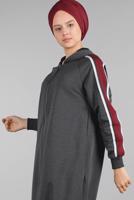 Tesettür giyim GRİ ŞERİT DETAYLI 2&prime;Lİ EŞOFMAN TAKIM 05104 