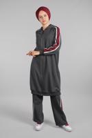 Tesettür giyim GRİ ŞERİT DETAYLI 2&prime;Lİ EŞOFMAN TAKIM 05104 